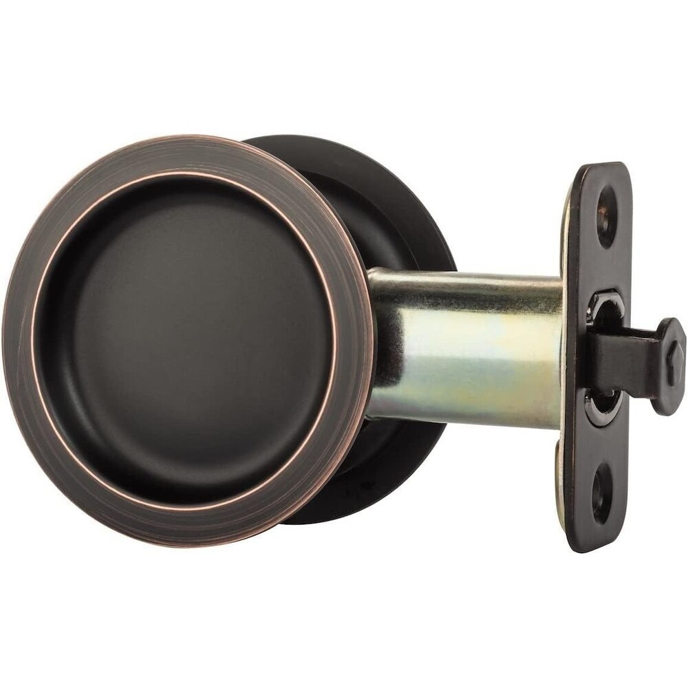 Citiloc Round Hall/Closet Passage Pocket Door Latch Oil Rubbed
